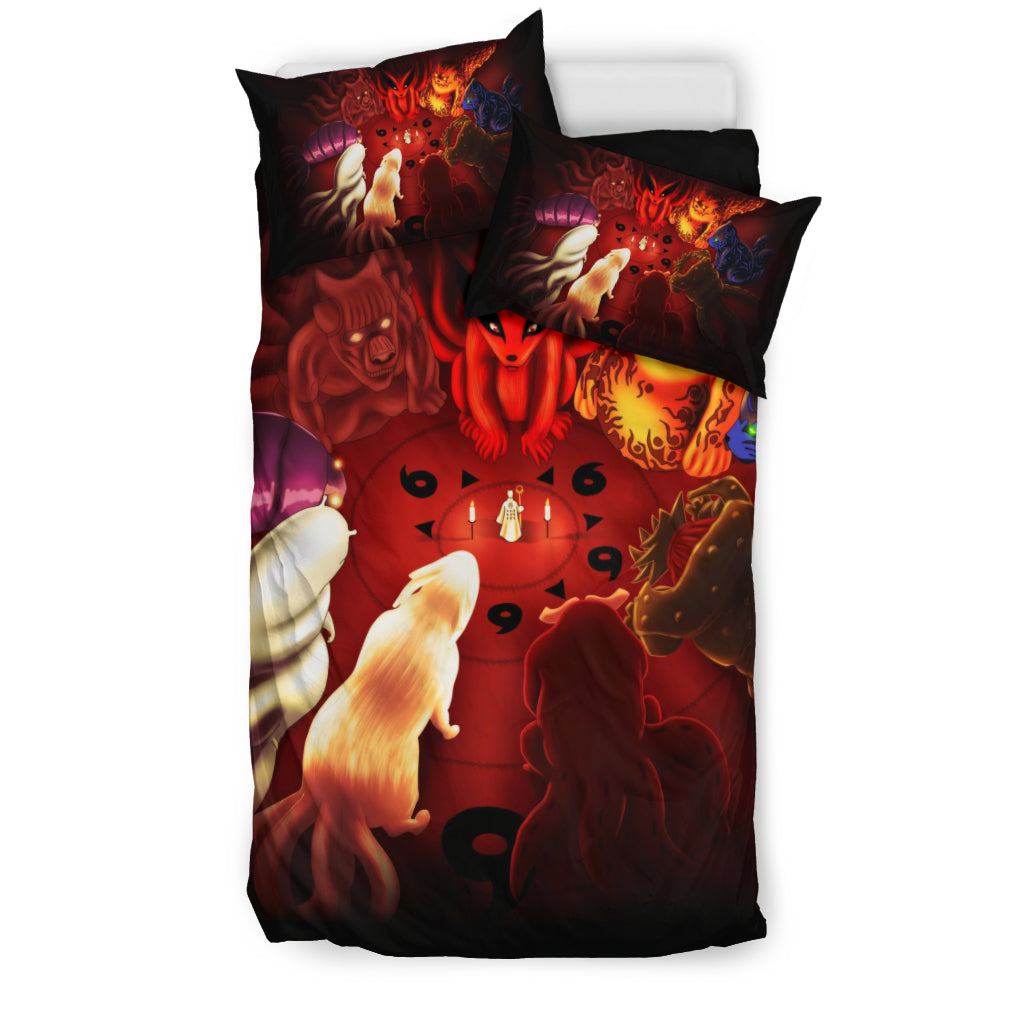 Naruto And Tailed Beasts Bedding Set Duvet Cover And Pillowcase Set