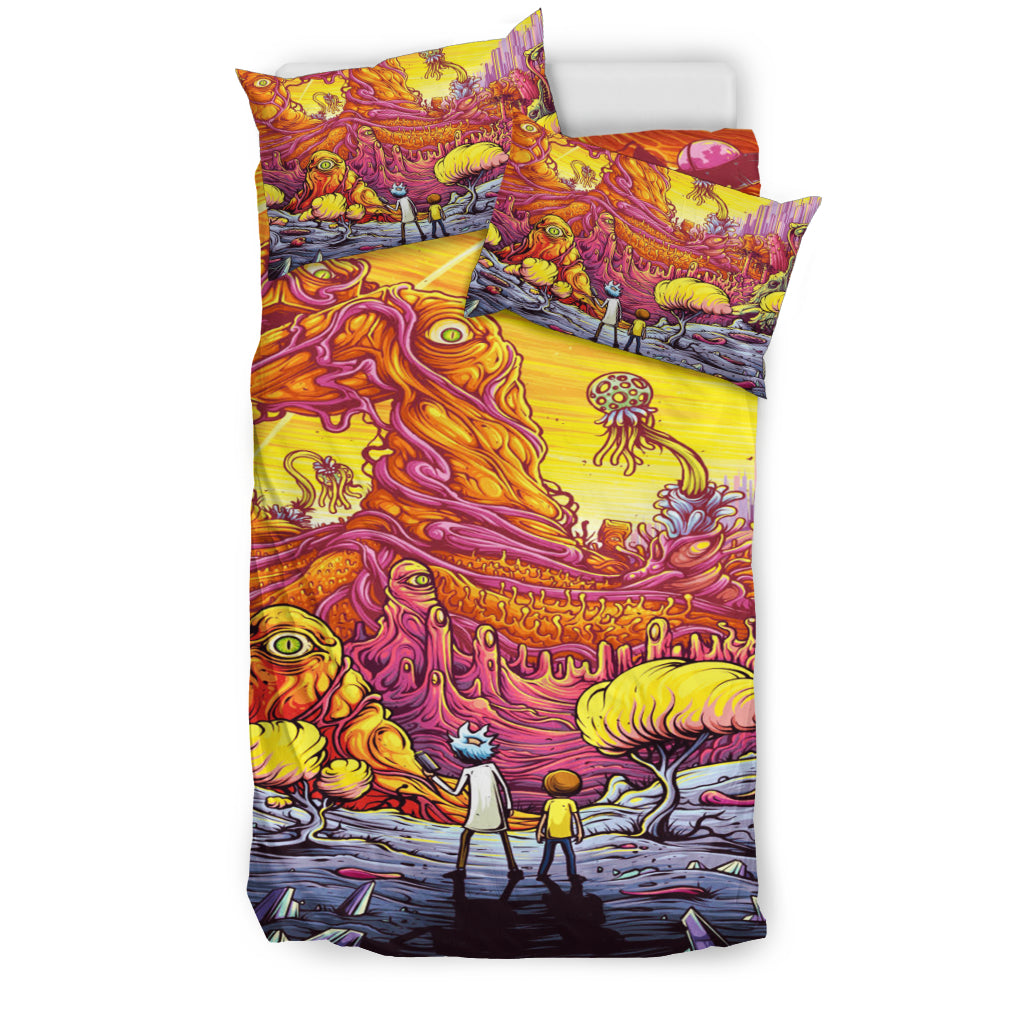 Rick And Morty Bedding Set 4 Duvet Cover And Pillowcase Set