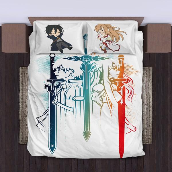 Asuna Kirito Couple Bedding Set Duvet Cover And Pillowcase Set