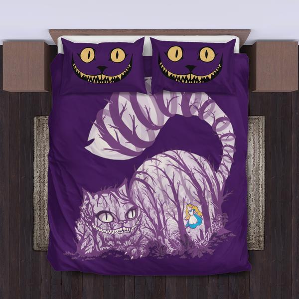 Cheshire Cat Alice In Wonder Land Bedding Set Duvet Cover And Pillowcase Set
