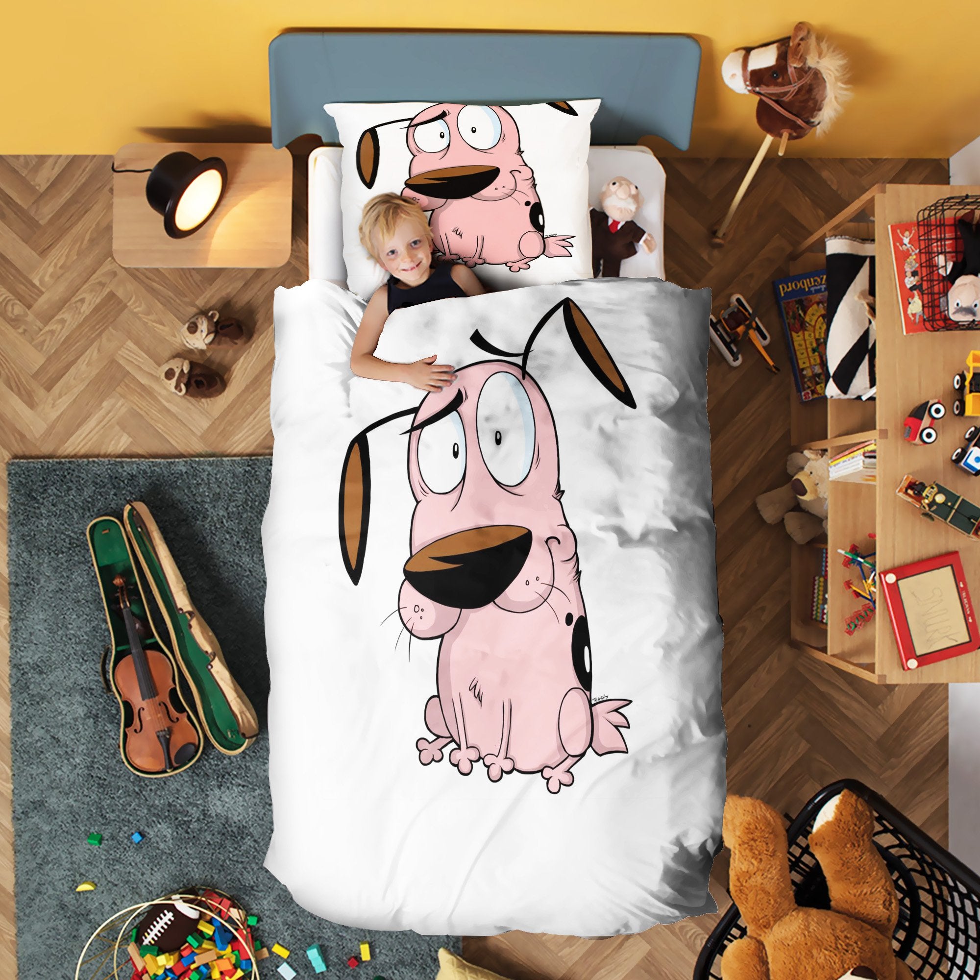 Courage The Cowardly Dog Bedding Set Kid Duvet Cover And Pillowcase Set