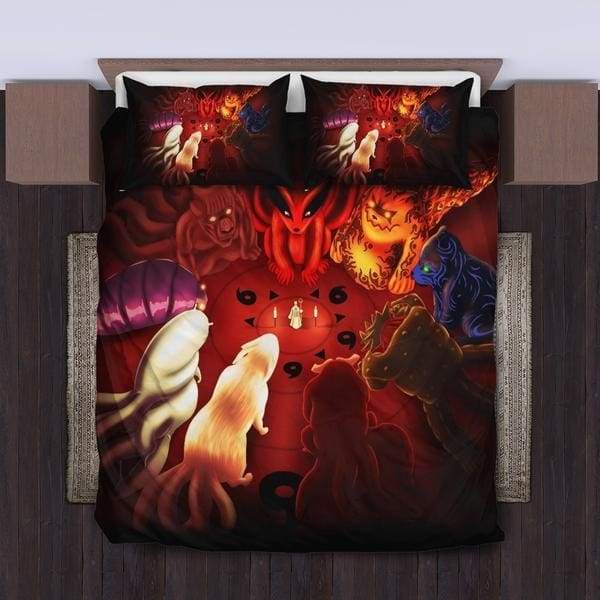 Naruto And Tailed Beasts Bedding Set Duvet Cover And Pillowcase Set