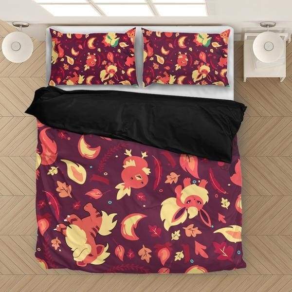 Pokemon Fire Bedding Set Duvet Cover And Pillowcase Set