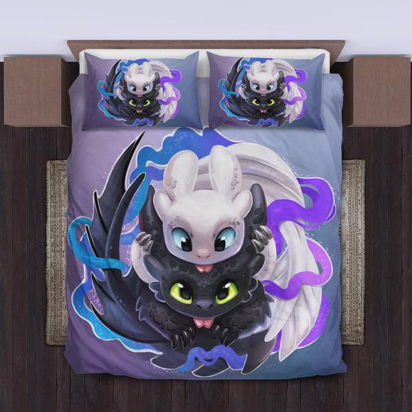 Toothless And The Light Fury Bedding Set Duvet Cover And Pillowcase Set