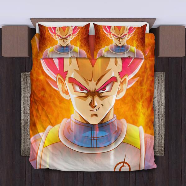 Vegeta Super Saiyan God Bedding Set Duvet Cover And Pillowcase Set