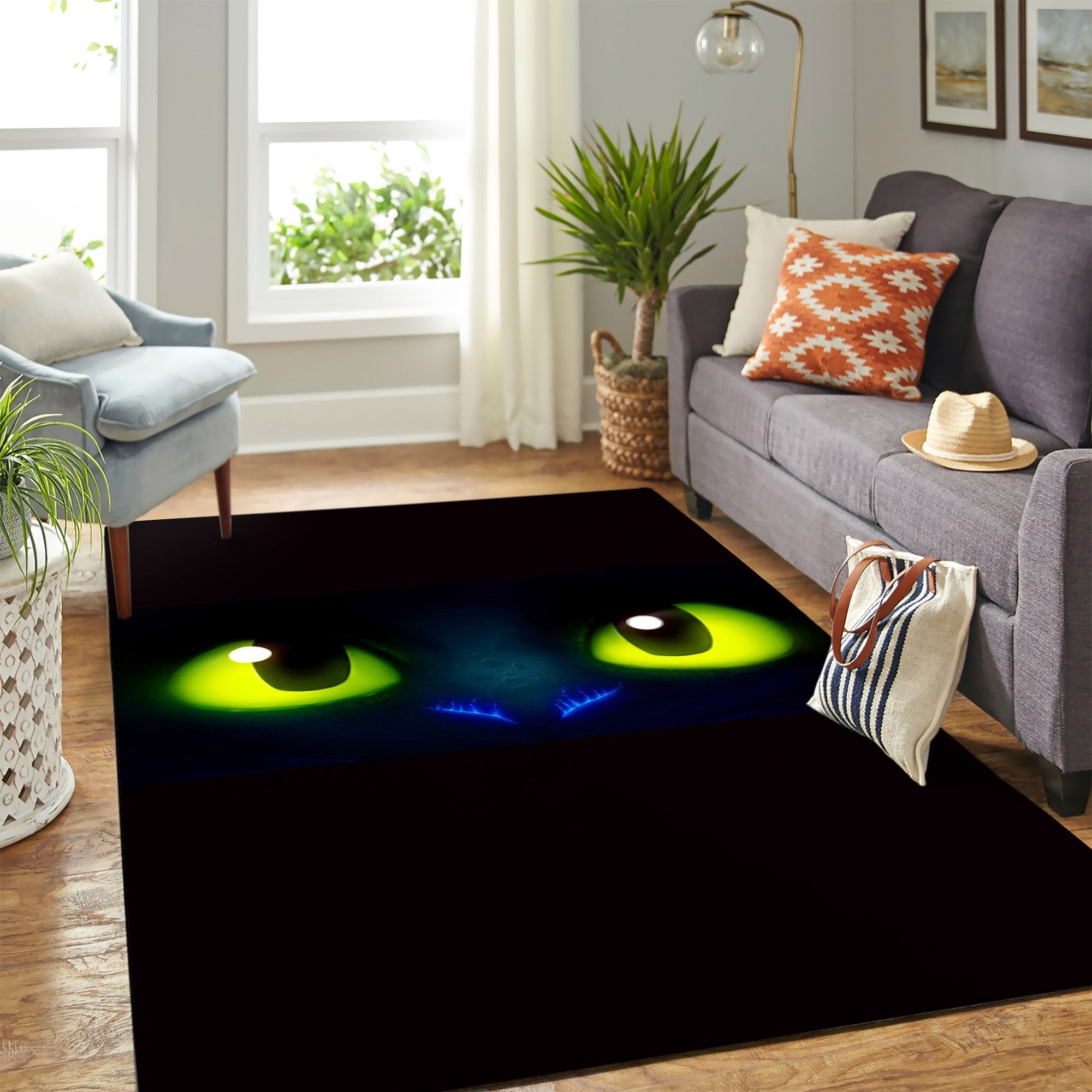 Cute Toothless Eyes Carpet Rug