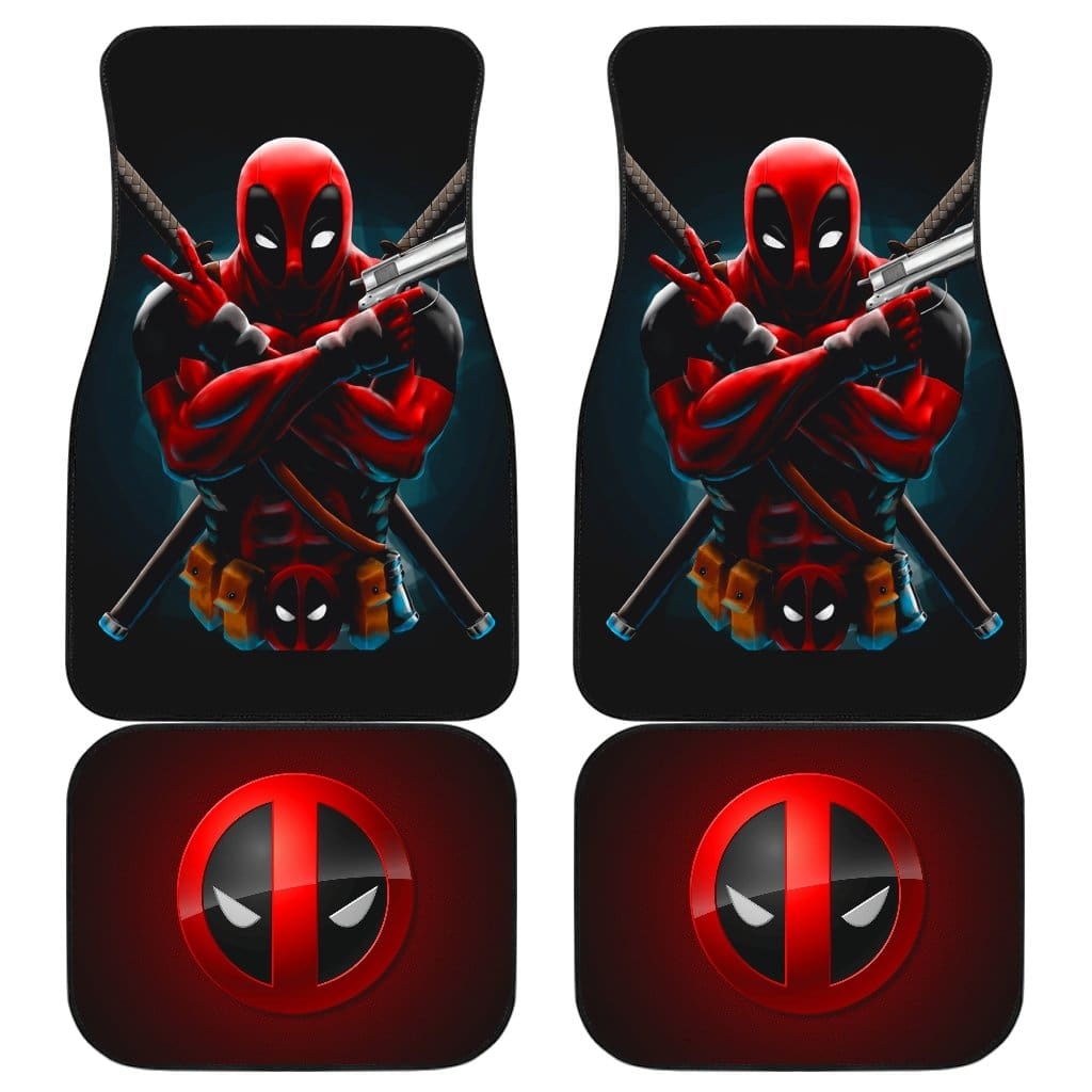 Deadpool Front And Back Car Mats (Set Of 4)