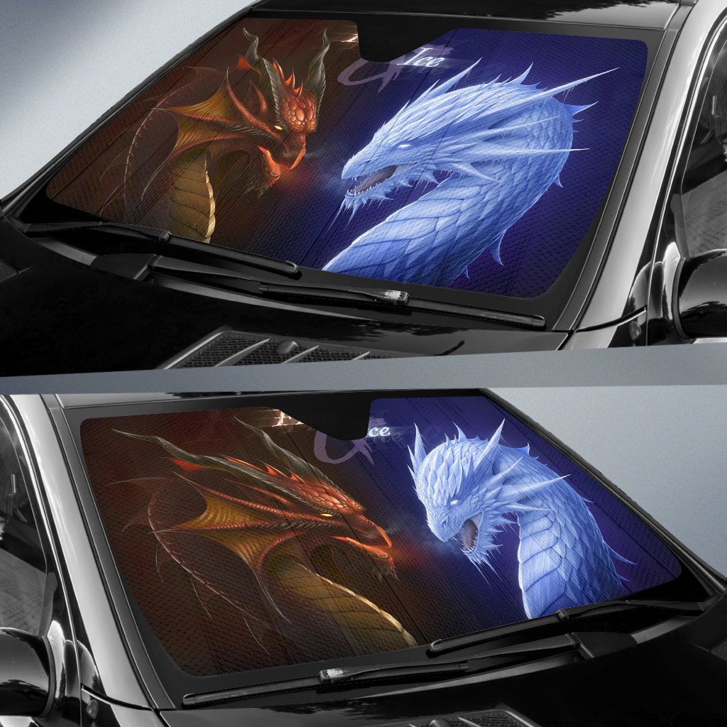 Dragon Fire And Ice Car Sun Shades Amazing Best Gift Ideas 2022