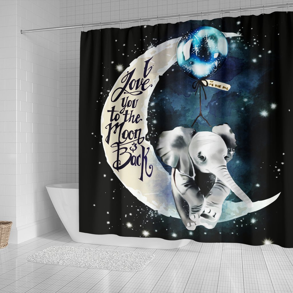 Elephant Moon Shower Curtain