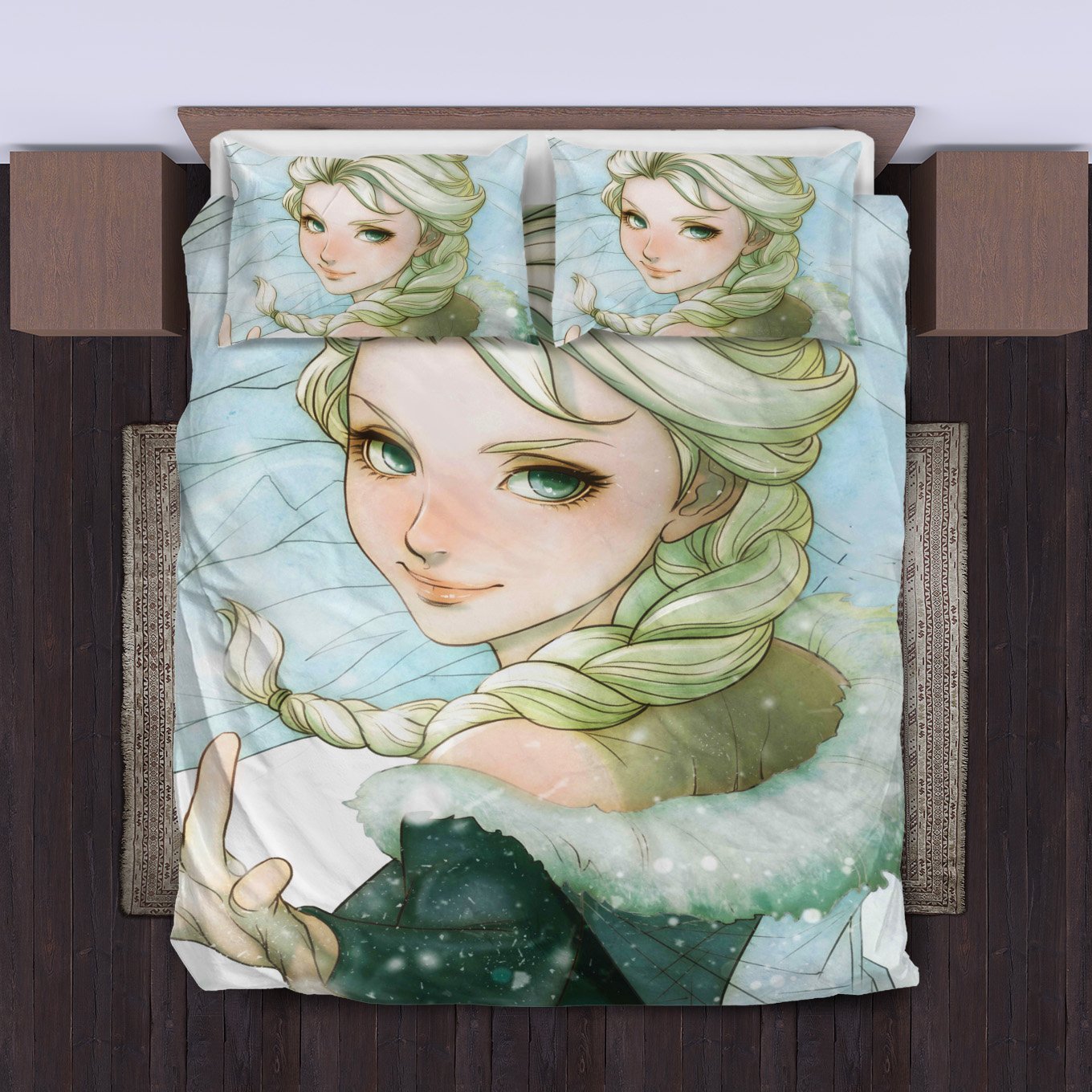 Elsa Frozen Bedding Set 3 Duvet Cover And Pillowcase Set