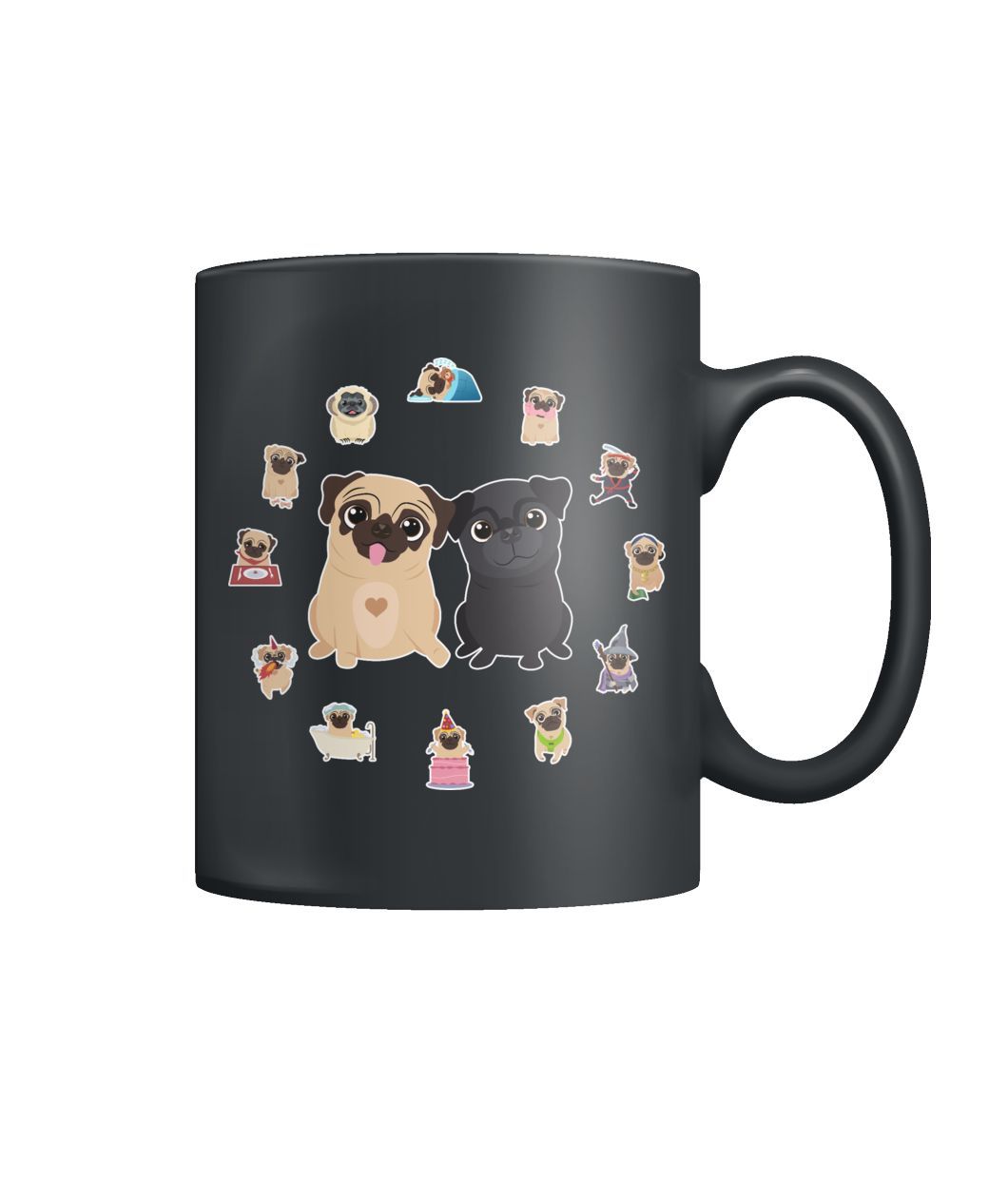 Cute Pug Dog Mug Valentine Gifts Color Coffee Mug