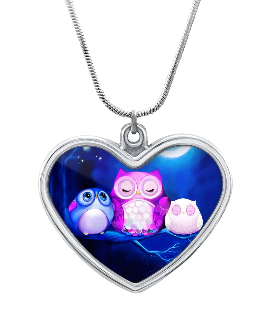 Owl Night Heart Necklace