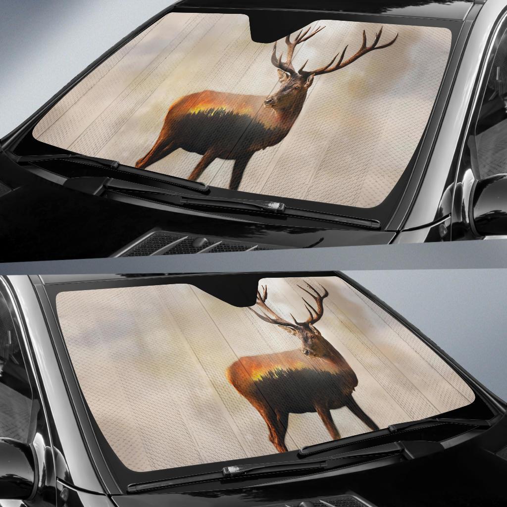 Fire Deer Forest Auto Sun Shades