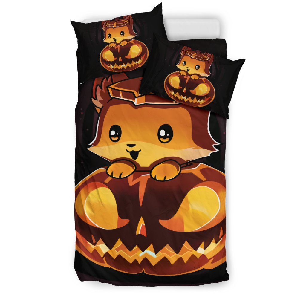 Fox Halloween Bedding Set Duvet Cover And Pillowcase Set