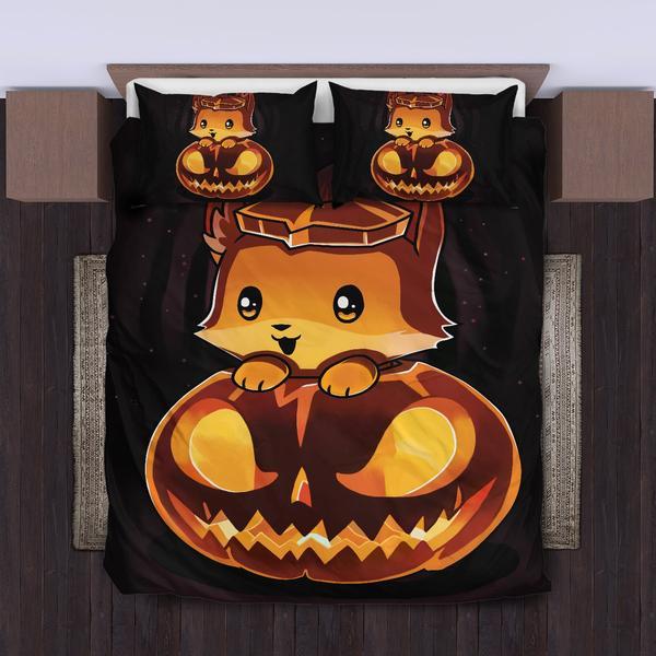 Fox Halloween Bedding Set Duvet Cover And Pillowcase Set