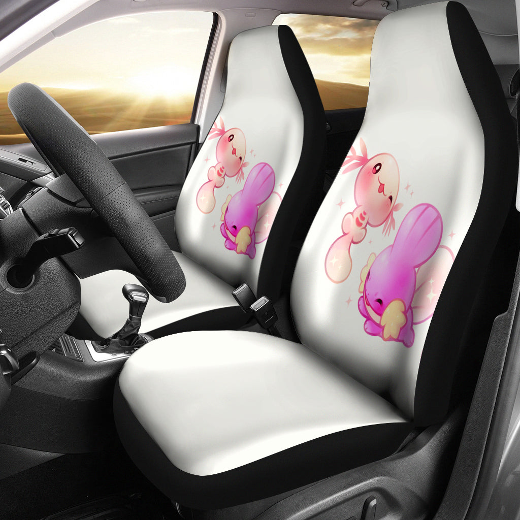 Coral Axolotl And Pokemon Seat Cover