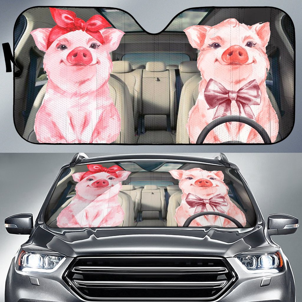 Cute Pig Driving Auto Sun Shades Windshield Accessories Decor Gift