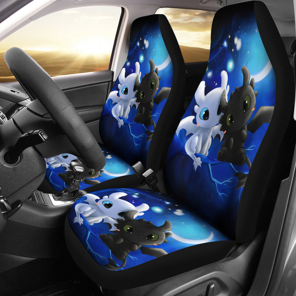 Toothless Night Fury Vs Light Fury Car Seat Covers Amazing Best Gift Idea