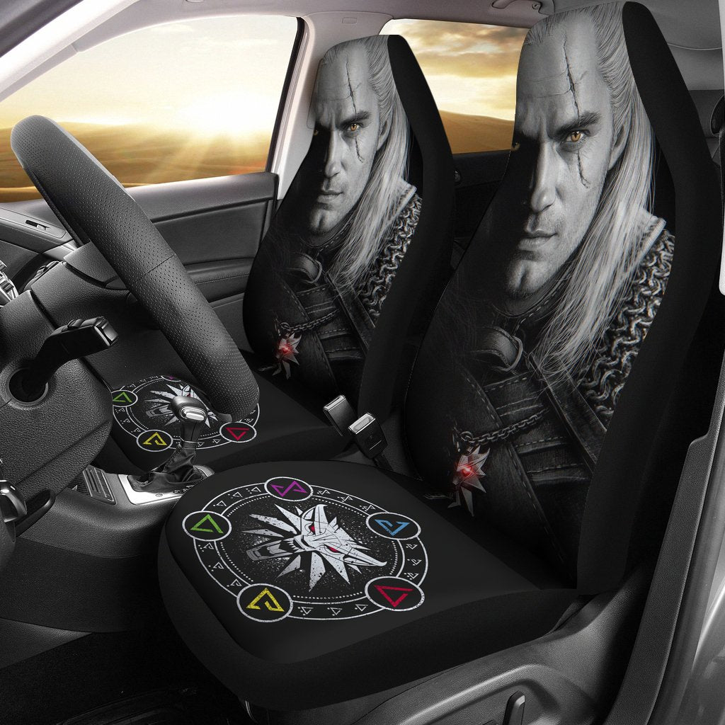 The Witcher Henry Carvill Face Dark Car Seat Covers Amazing Best Gift Idea