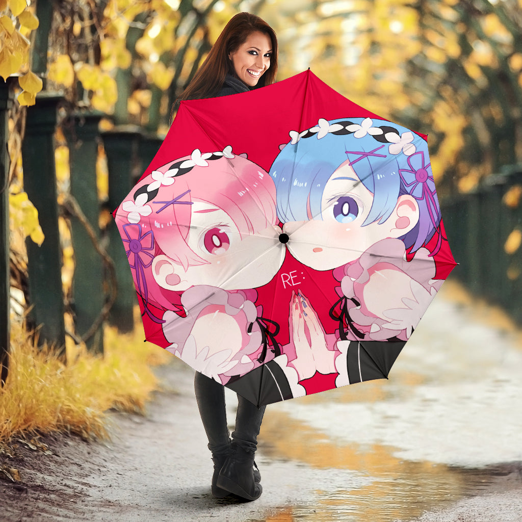 Ram And Rem Re Zero Cute Anime Girl Umbrella