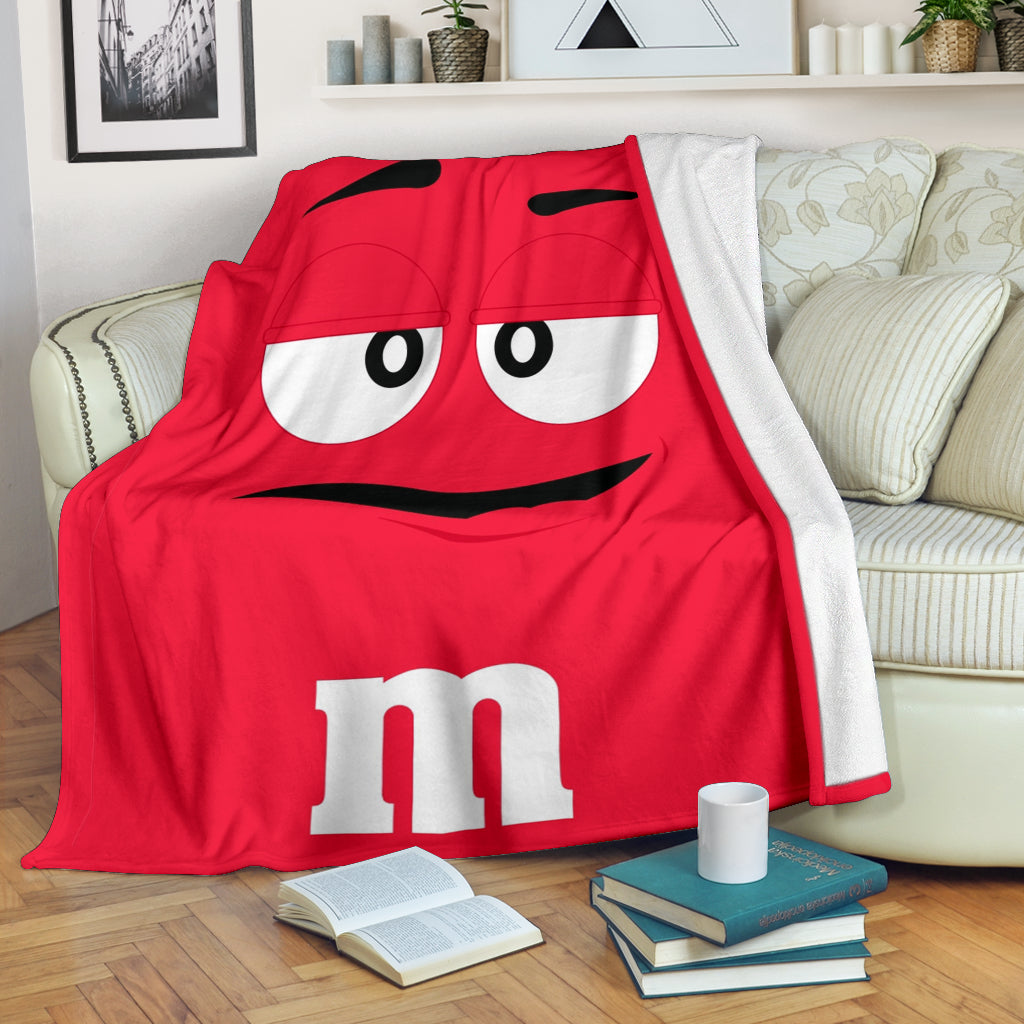 M&M Chocolate Red Premium Blanket