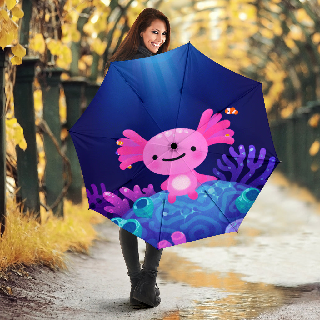 Coral Axolotl Umbrella