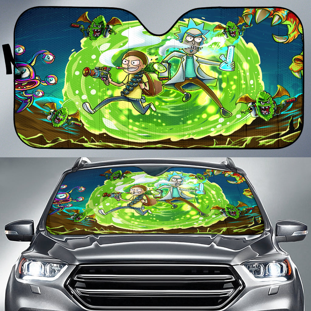 Rick And Morty In Another Dimension Car Sun Shades Amazing Best Gift Ideas 2022