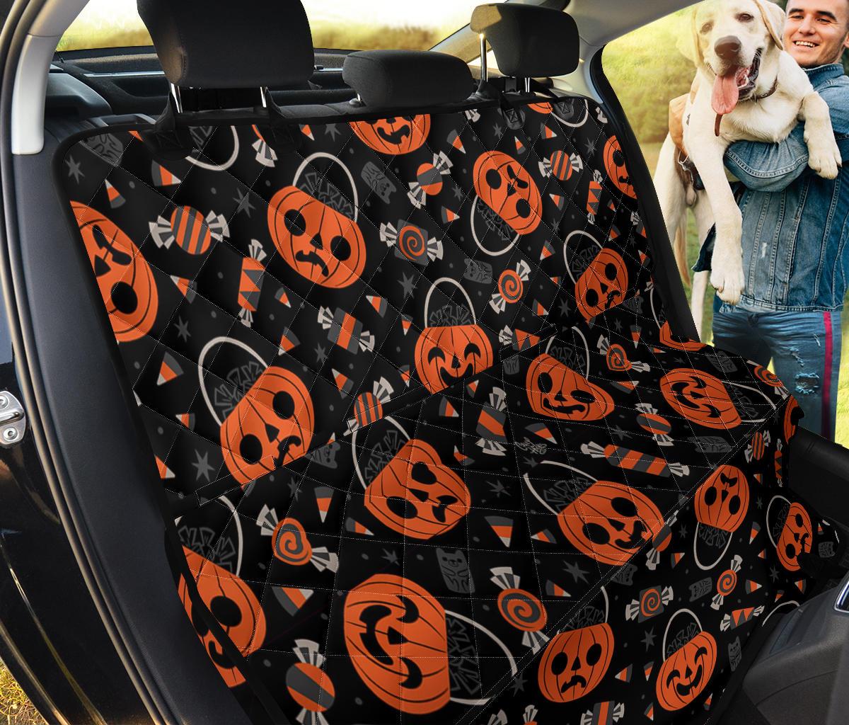 Pumpkin Halloween Car Dog Back Seat Cover