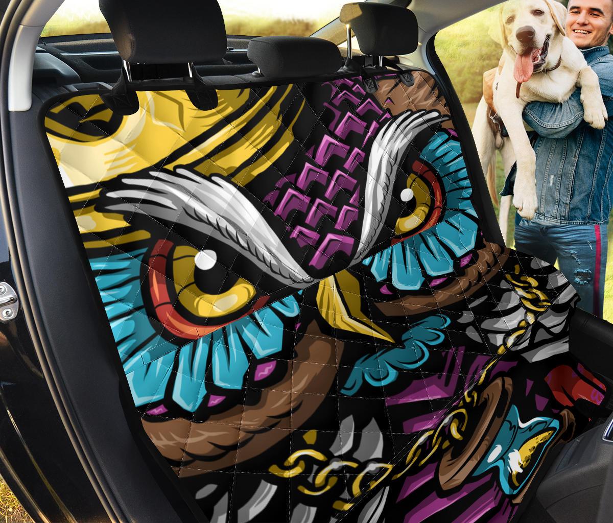 Owl Art Car Dog Back Seat Cover
