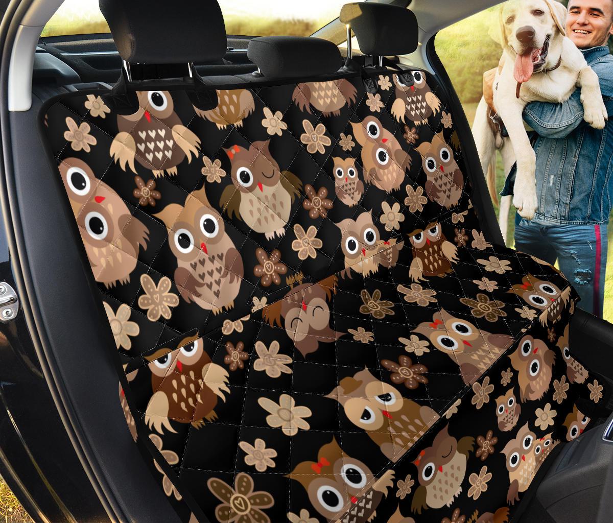 Owl Chibi Cute Car Dog Back Seat Cover