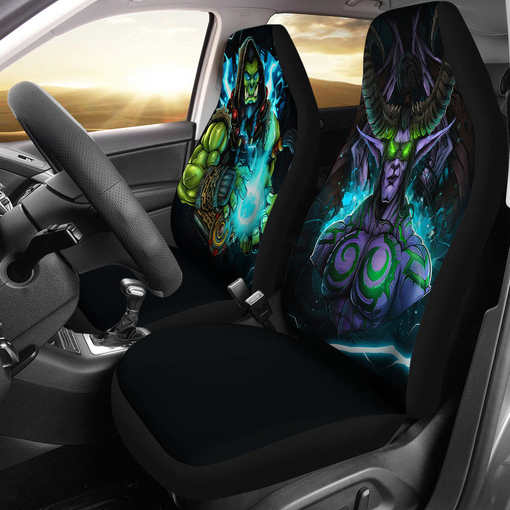 Warcraft Illidan Stormrage X Thrall Car Seat Covers Amazing Best Gift Idea