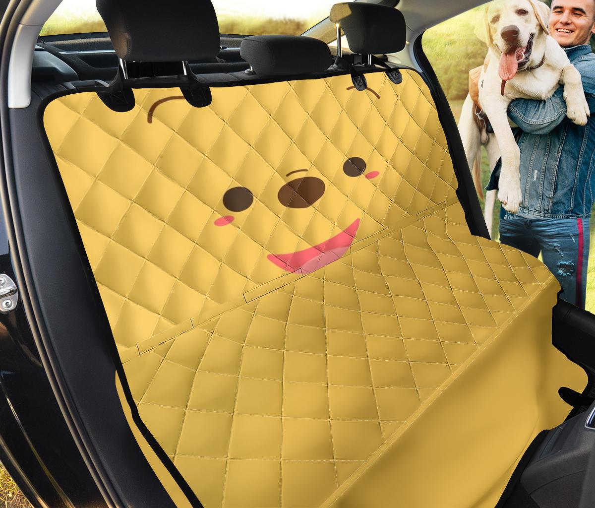 Winnie The Pooh Face Car Dog Back Seat Cover