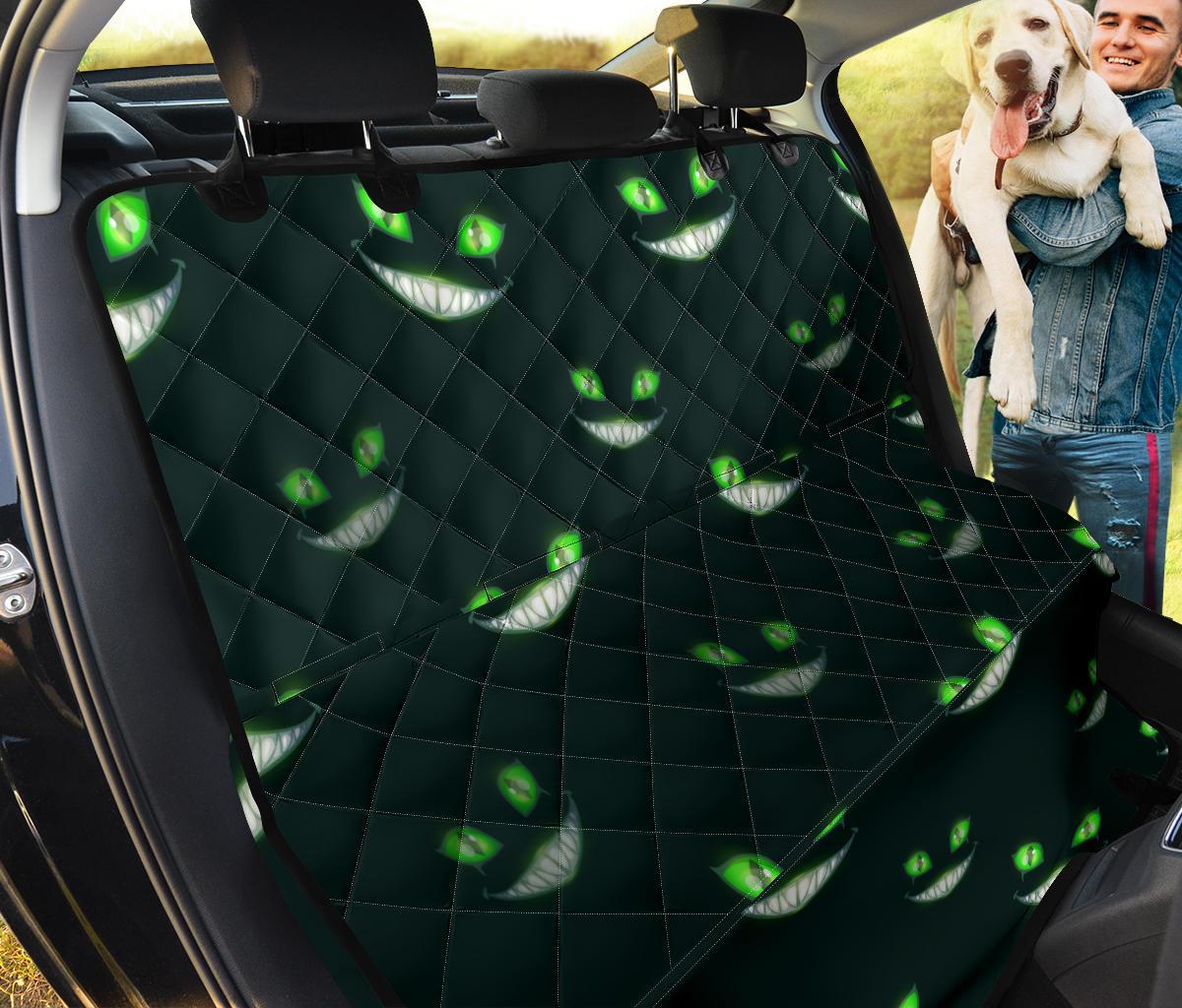 Cat Creepy Green Eyes Car Dog Back Seat Cover