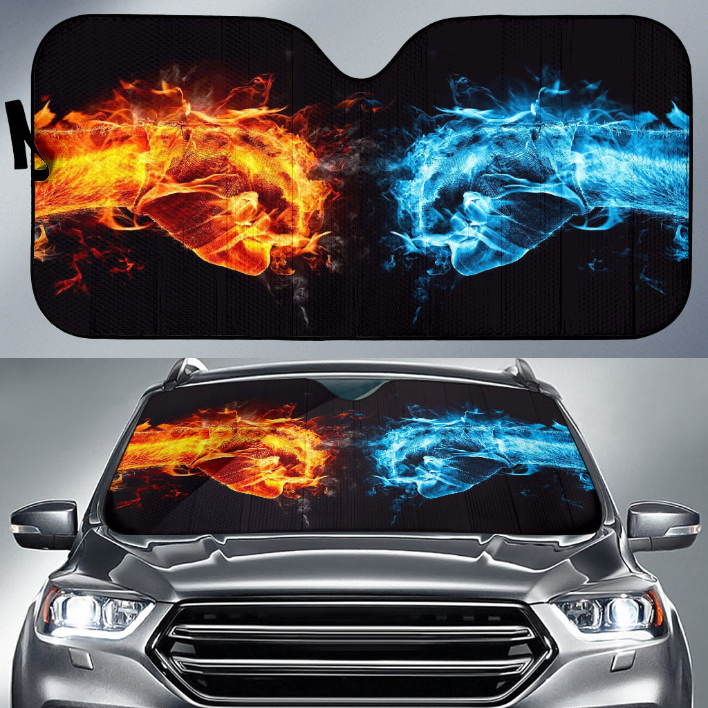 Punch Fire Vs Ice Car Sun Shades Amazing Best Gift Ideas 2022
