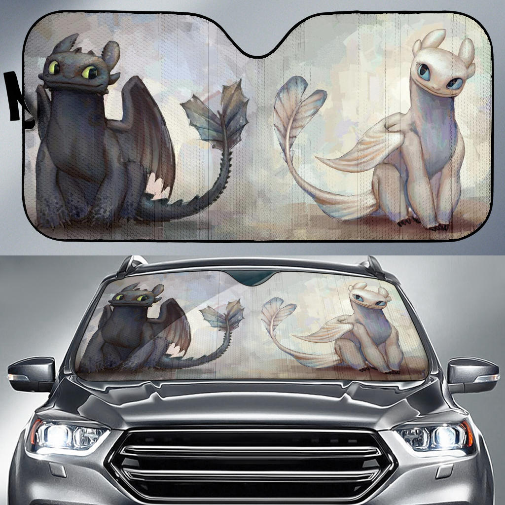 Night Fury And Light Fury Car Sun Shades Amazing Best Gift Ideas 2021