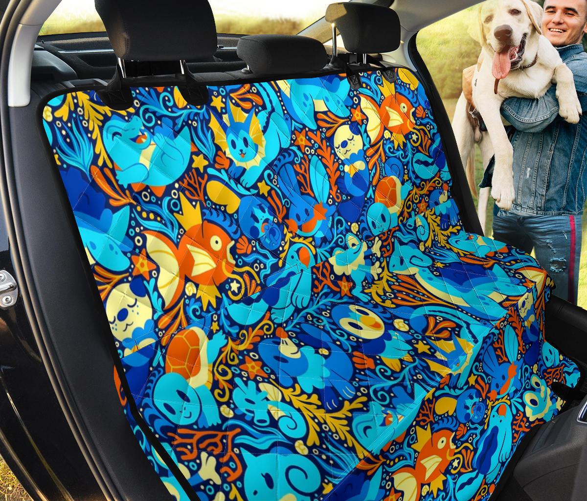 Pokemon Water Blue New Car Dog Back Seat Cover