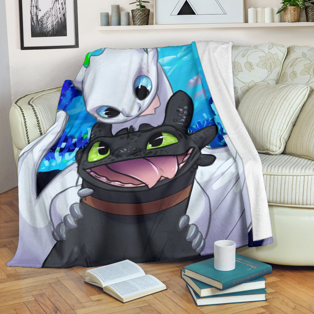 Toothless And Light Fury Premium Blanket