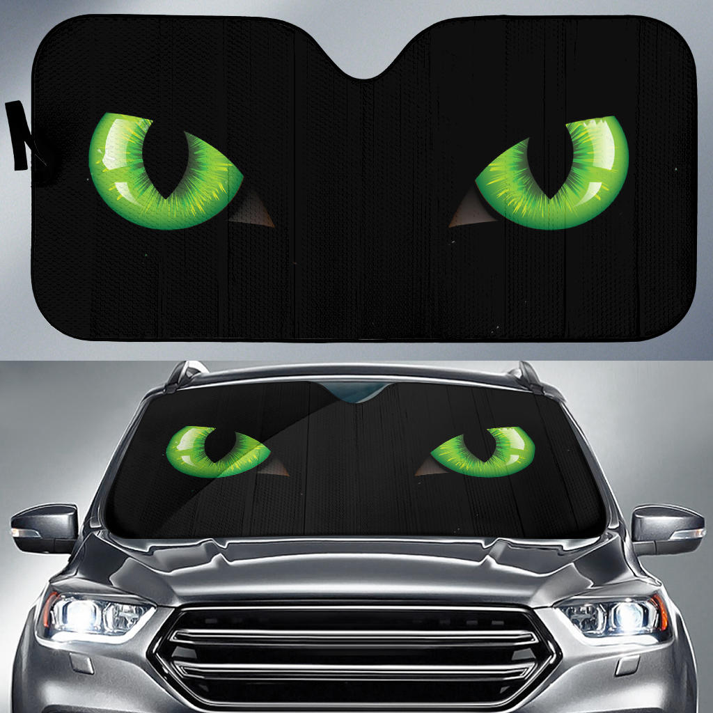 Cat Green Eyes Auto Sun Shades Windshield Accessories Decor Gift