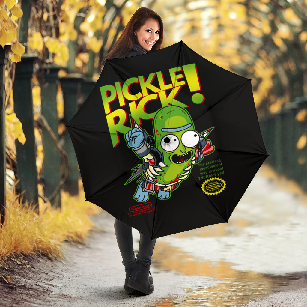 Pickle Rick Funny Umbrella