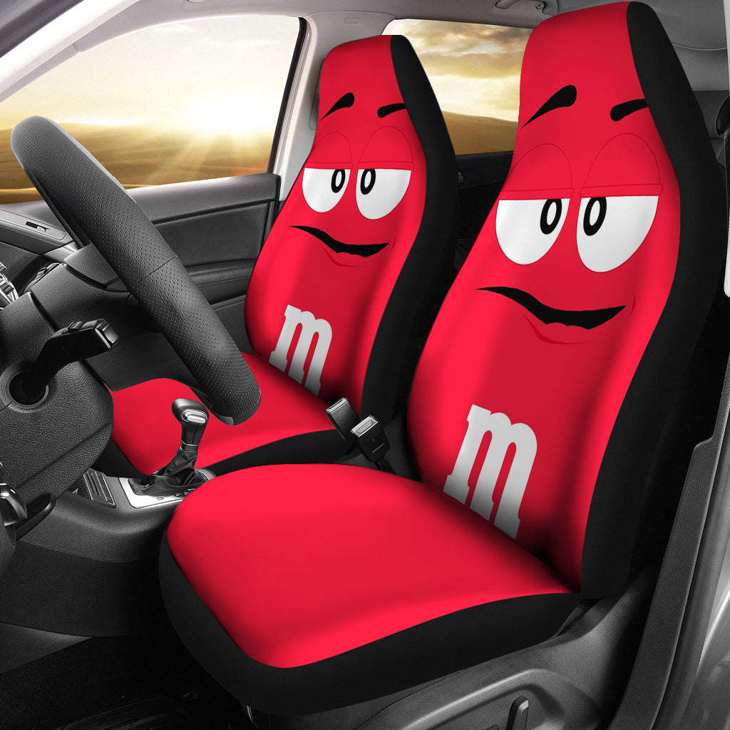 M&M Chocolate Red Car Seat Covers