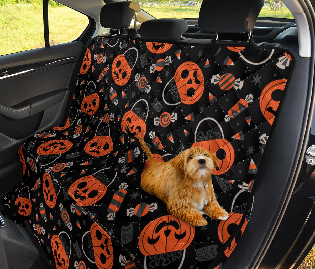 Pumpkin Halloween Car Dog Back Seat Cover