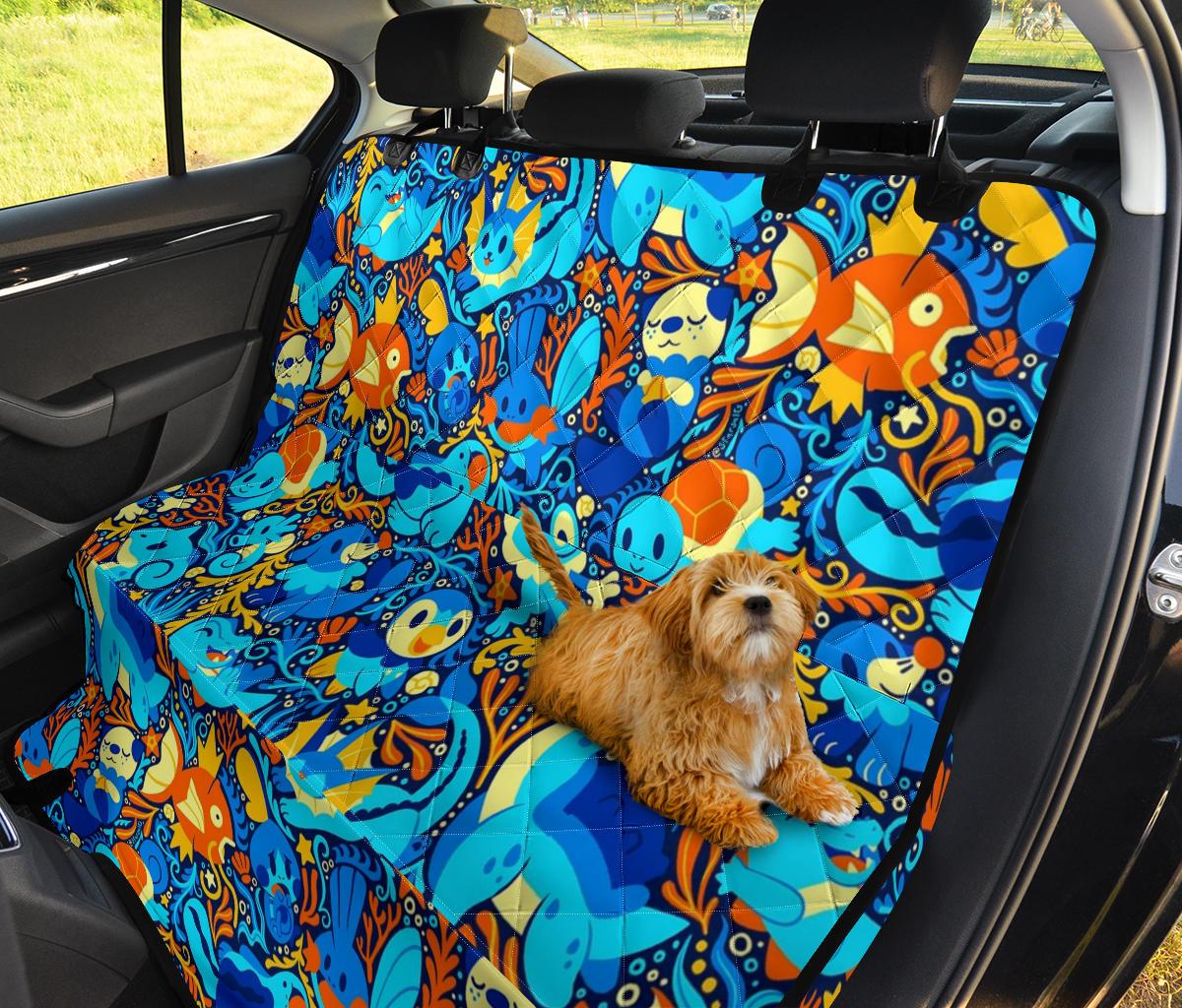 Pokemon Water Blue New Car Dog Back Seat Cover