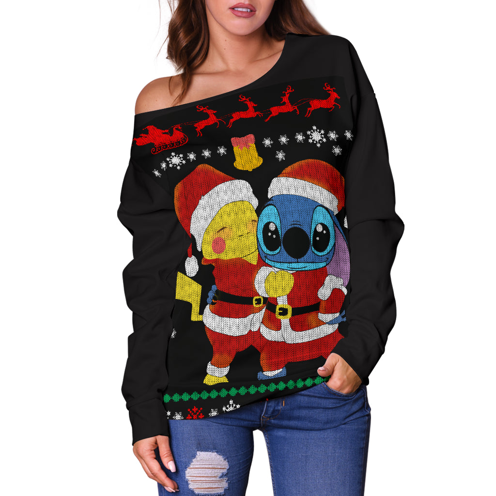 Pikachu Stitch Shoulder Sweater