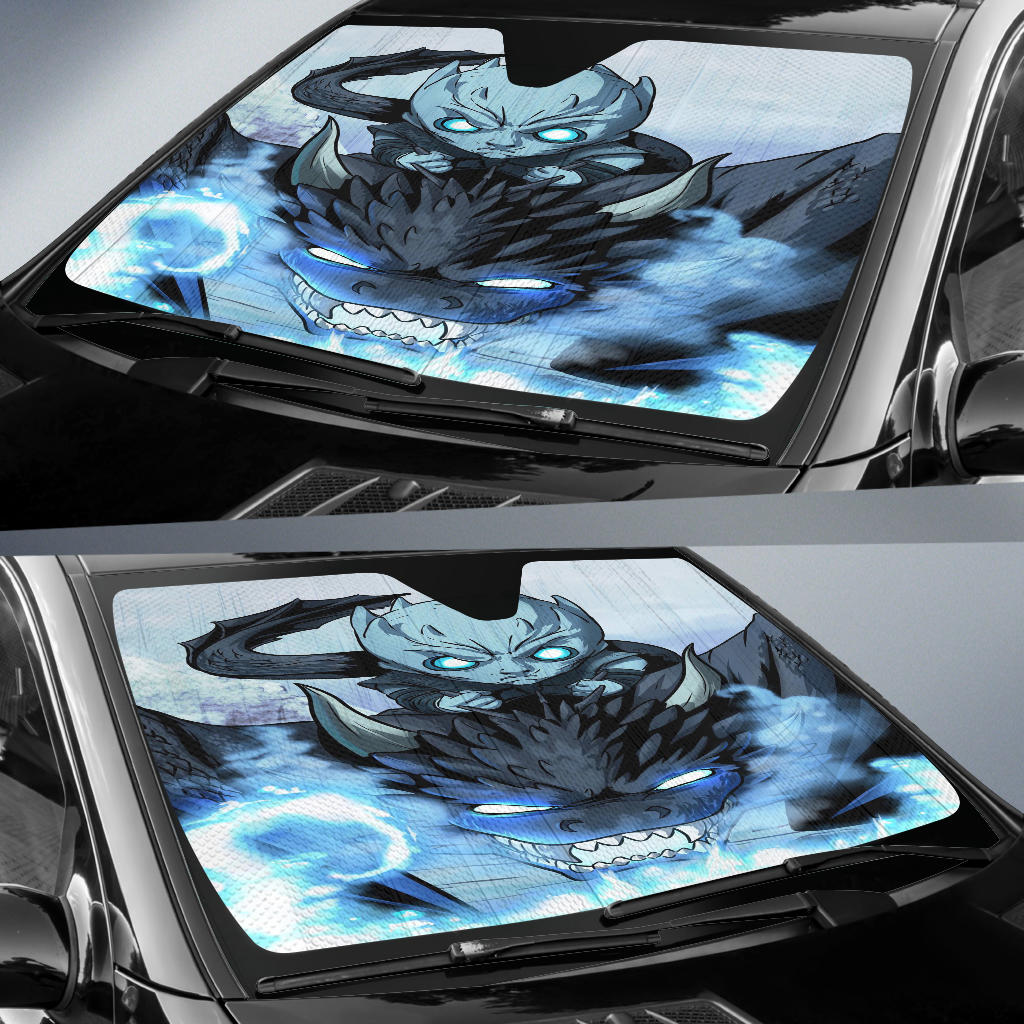 Night King And Ice Dragon Auto Sun Shades