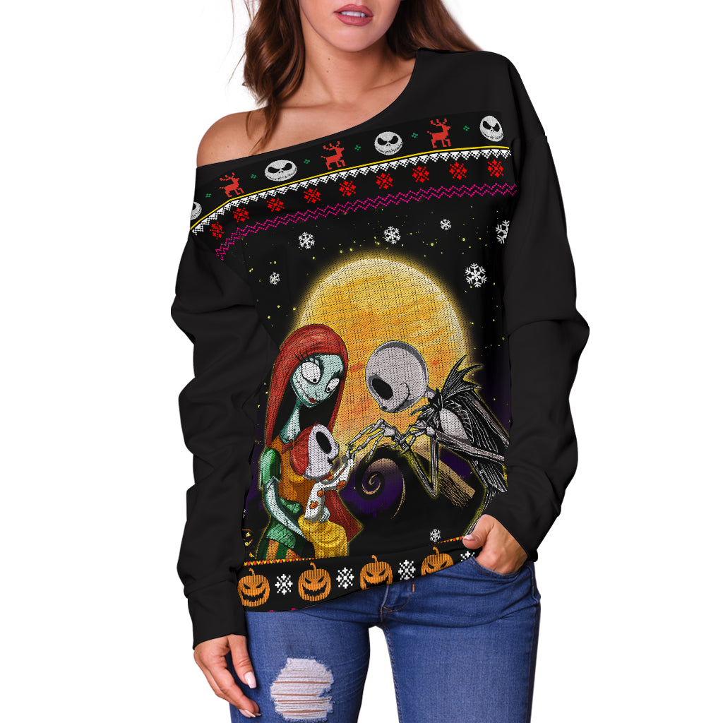 Nightmare Before Christmas Family Shoulder Sweater