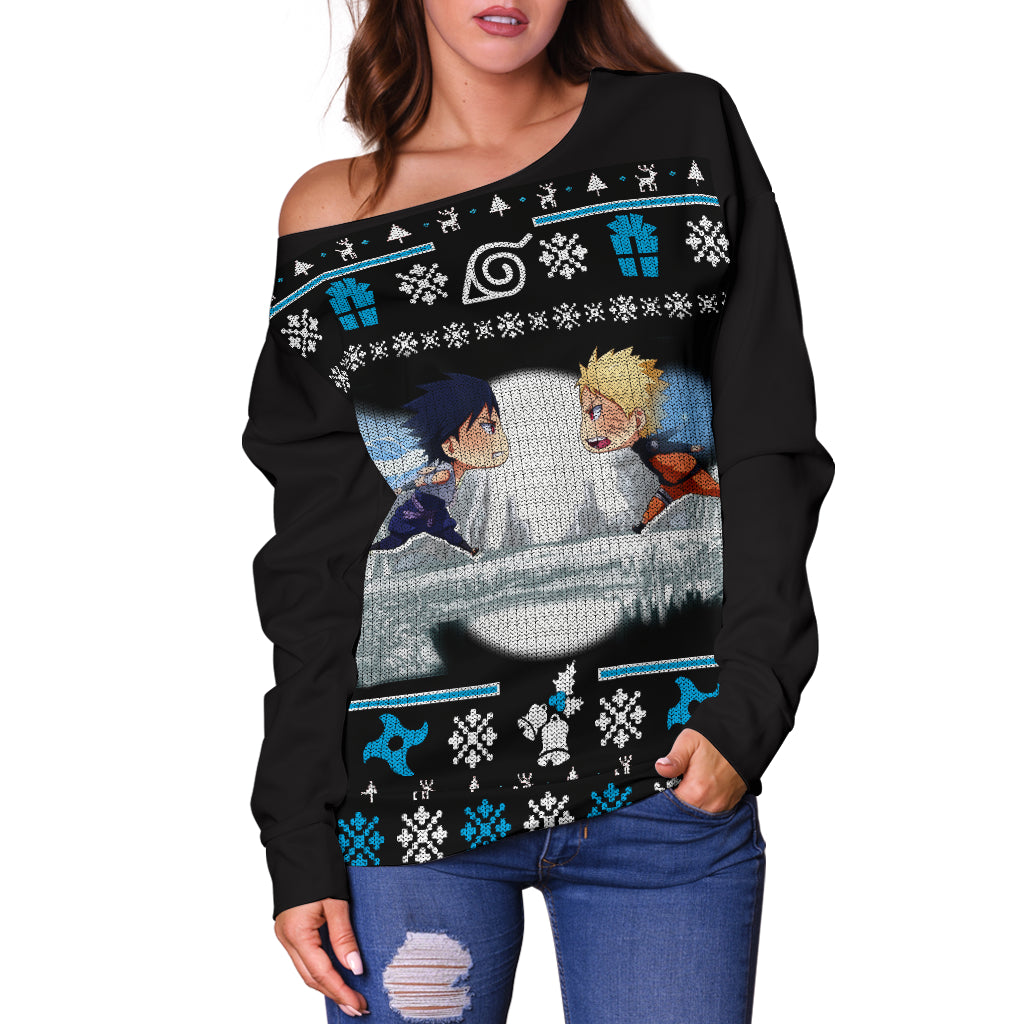 Naruto Vs Sasuke Shoulder Sweater