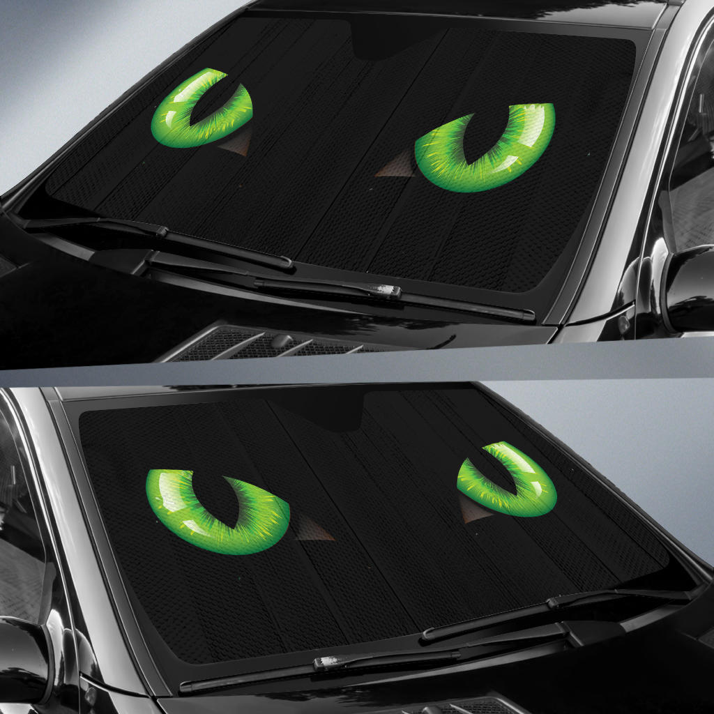 Cat Green Eyes Auto Sun Shades Windshield Accessories Decor Gift