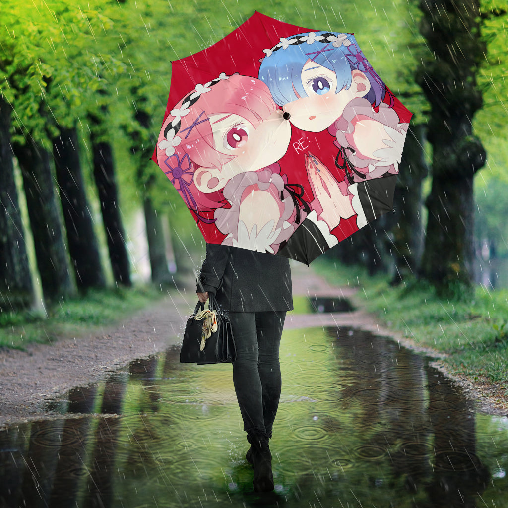 Ram And Rem Re Zero Cute Anime Girl Umbrella