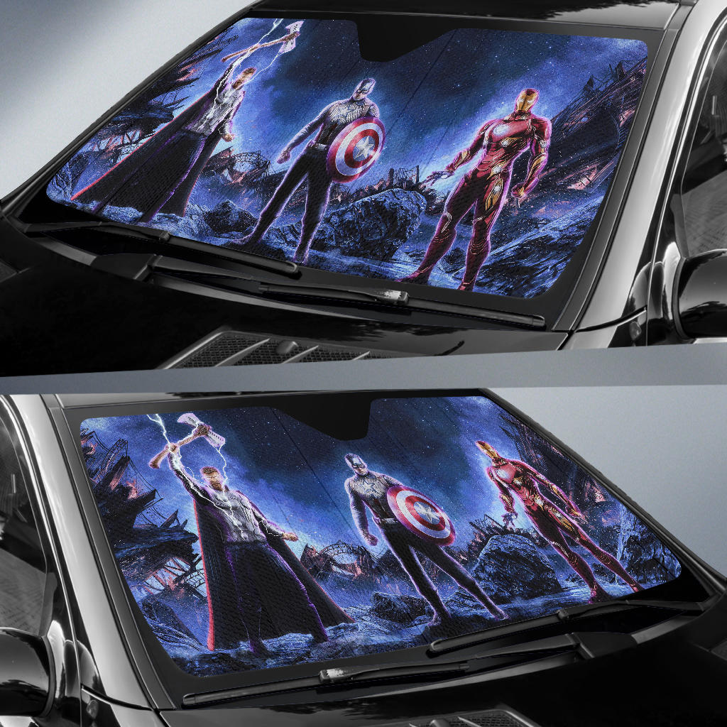 Avengers Thor Captain America Ironman Auto Sun Shades