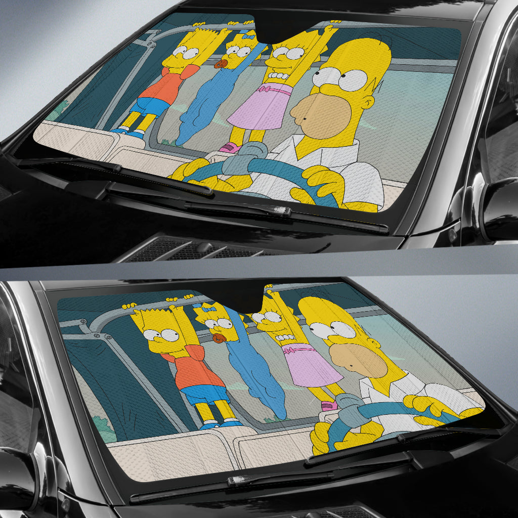 Simpsons Cartoon Funny Car Sun Shades Amazing Best Gift Ideas 2022